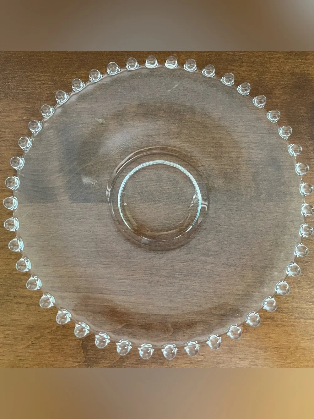 Vintage imperial Glass Beaded Bowl with Plate Set